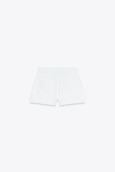 Z1975 SHORTS WITH CUTWORK EMBROIDERY - White by Zara - Image 5