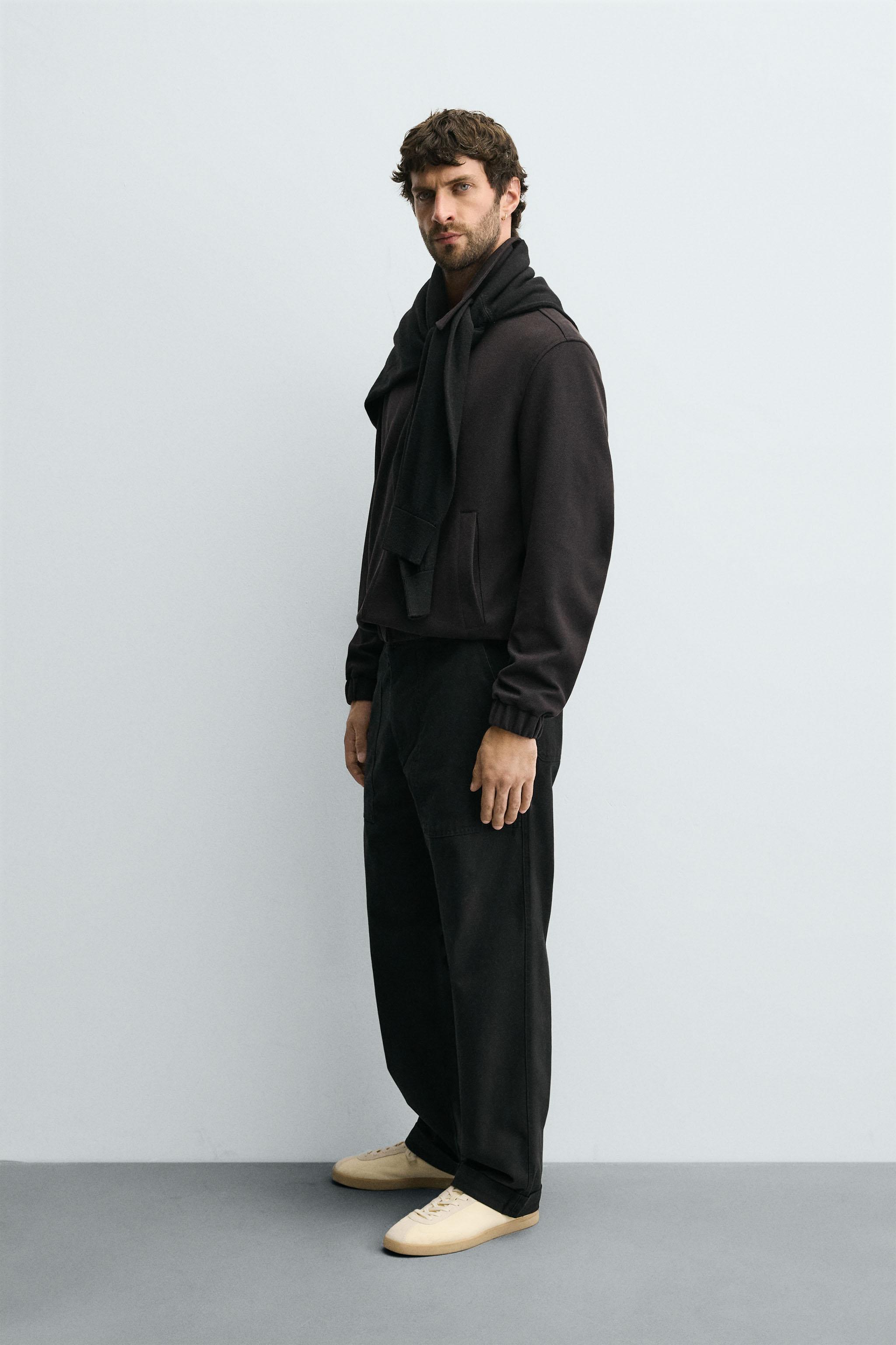 STRAIGHT FIT TWILL PANTS - Faded black | ZARA United States
