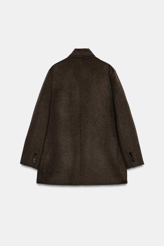 MANTEAU AVEC LAINE ZW COLLECTION - Marron de Zara - Image 7
