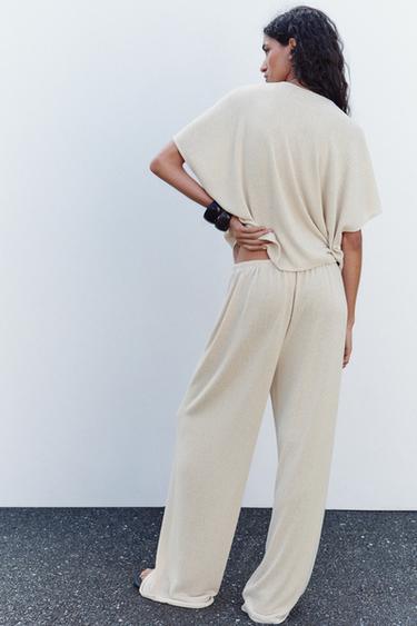 RUSTIC STRAIGHT-LEG TROUSERS - Light beige de Zara - Image 3