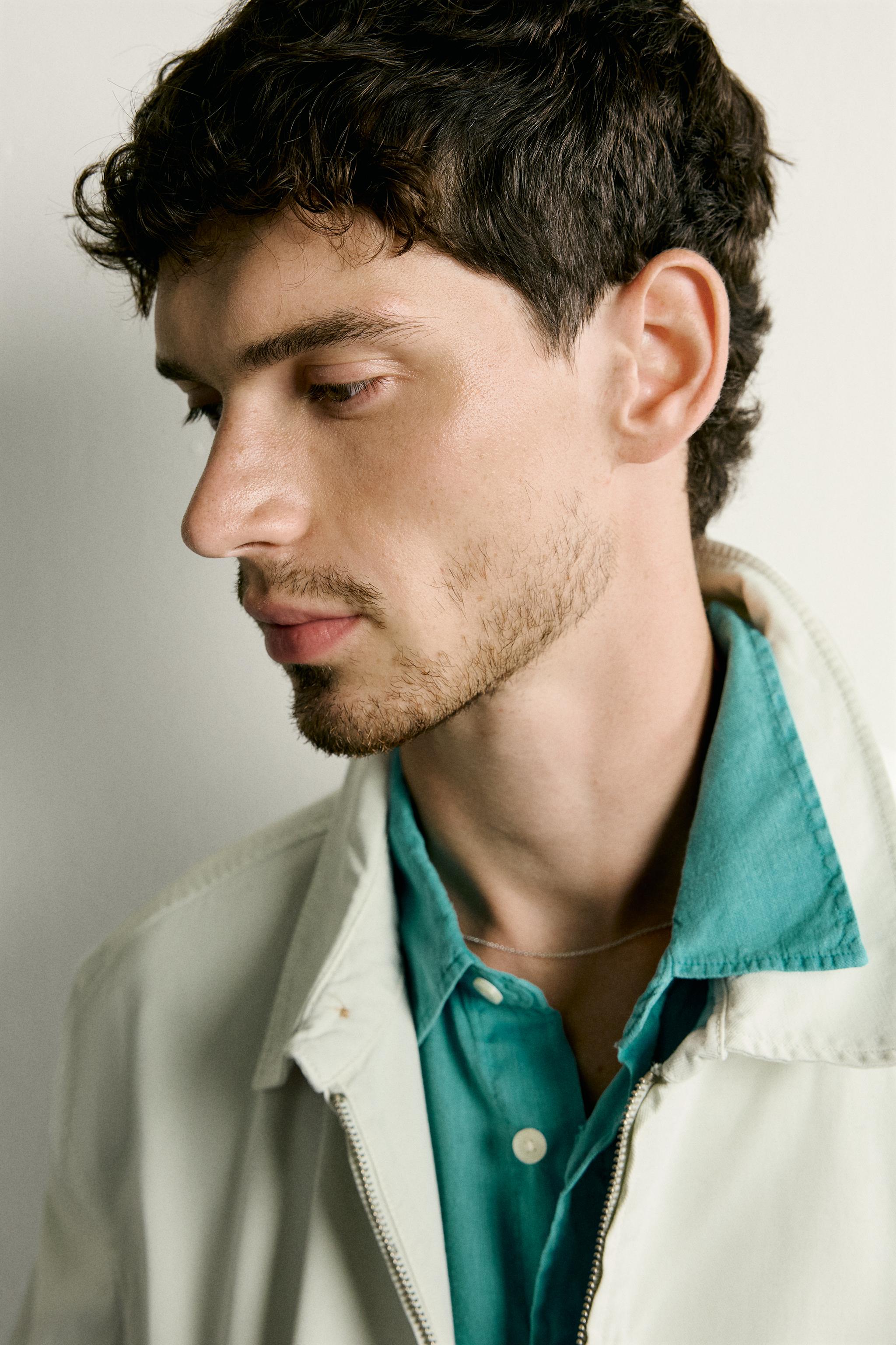 Мужские куртки Zara WASHED COTTON REGULAR FIT JACKET — фото 6