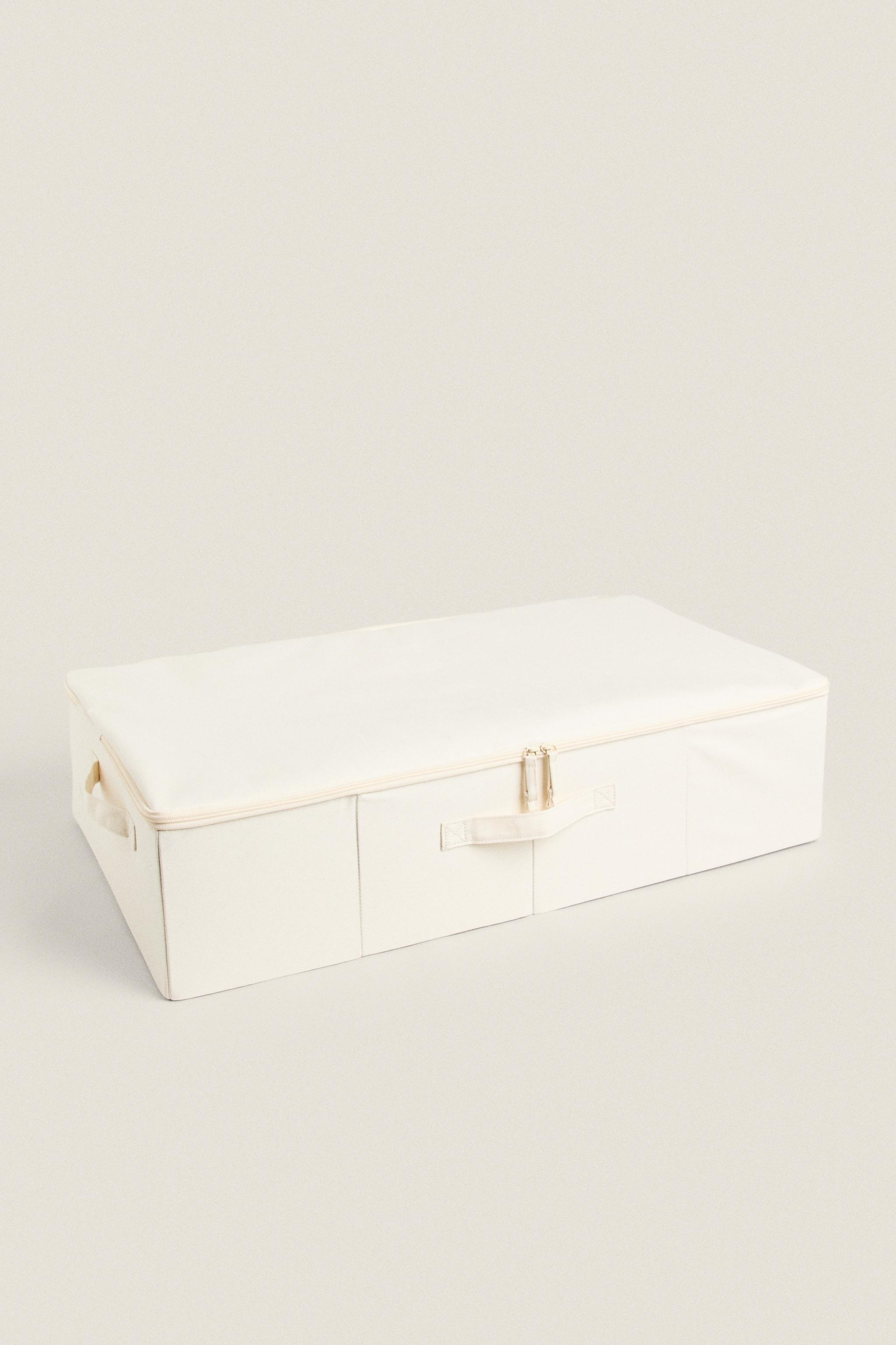 FOLDABLE STORAGE BOX WITH LID - Light beige