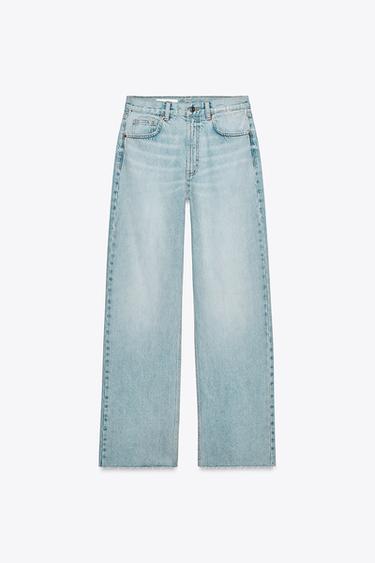 JEANS TRF WIDE LEG TIRO ALTO FULL LENGTH - Azul claro de Zara