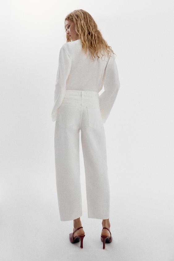 Z1975 HIGH-WAIST BARREL JEANS - White by Zara - Image 5
