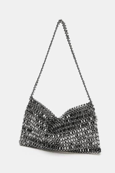 APPLIQUÉ SHOULDER BAG - Silver by Zara - Image 3