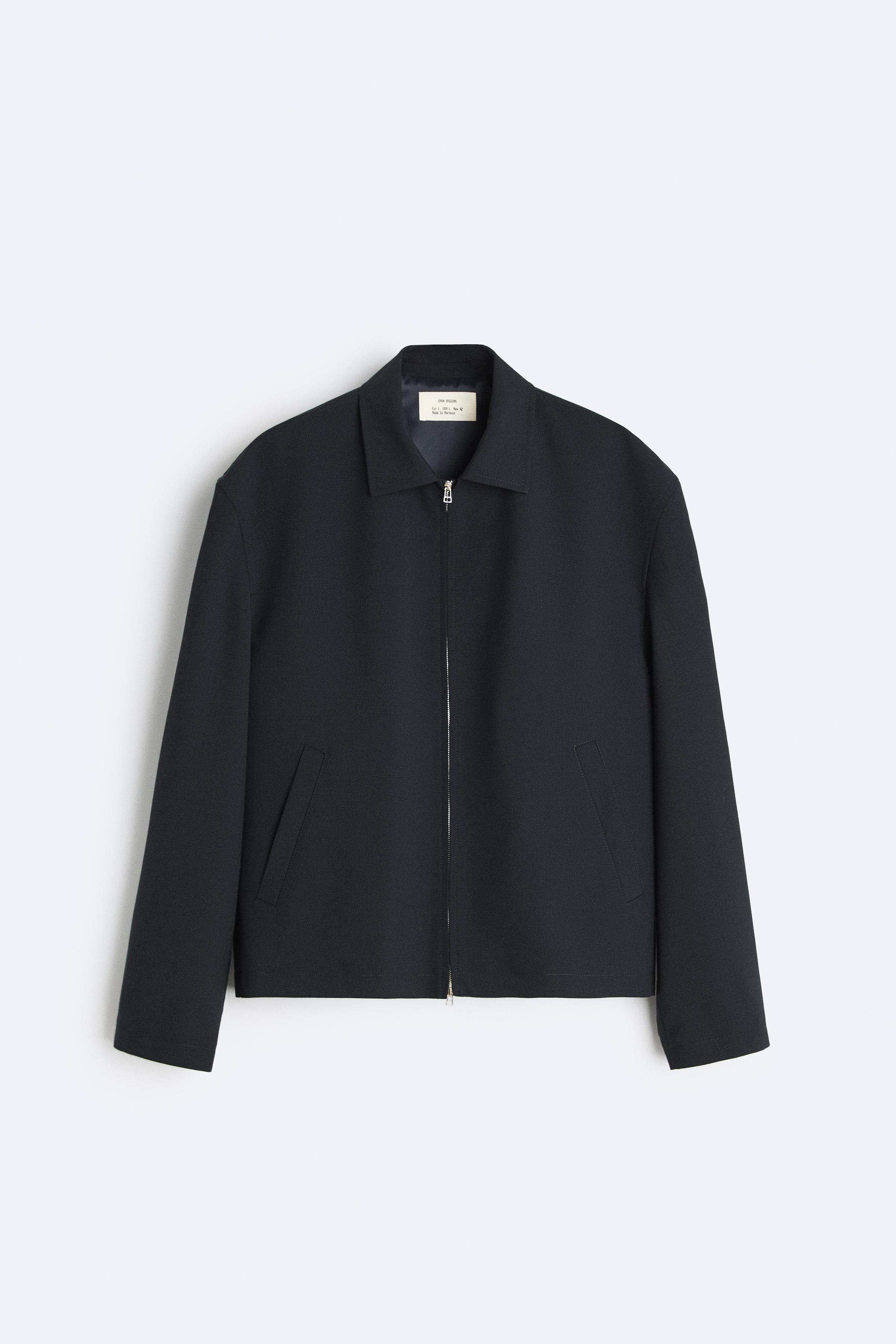 WOOL BLEND JACKET - Navy blue | ZARA Singapore