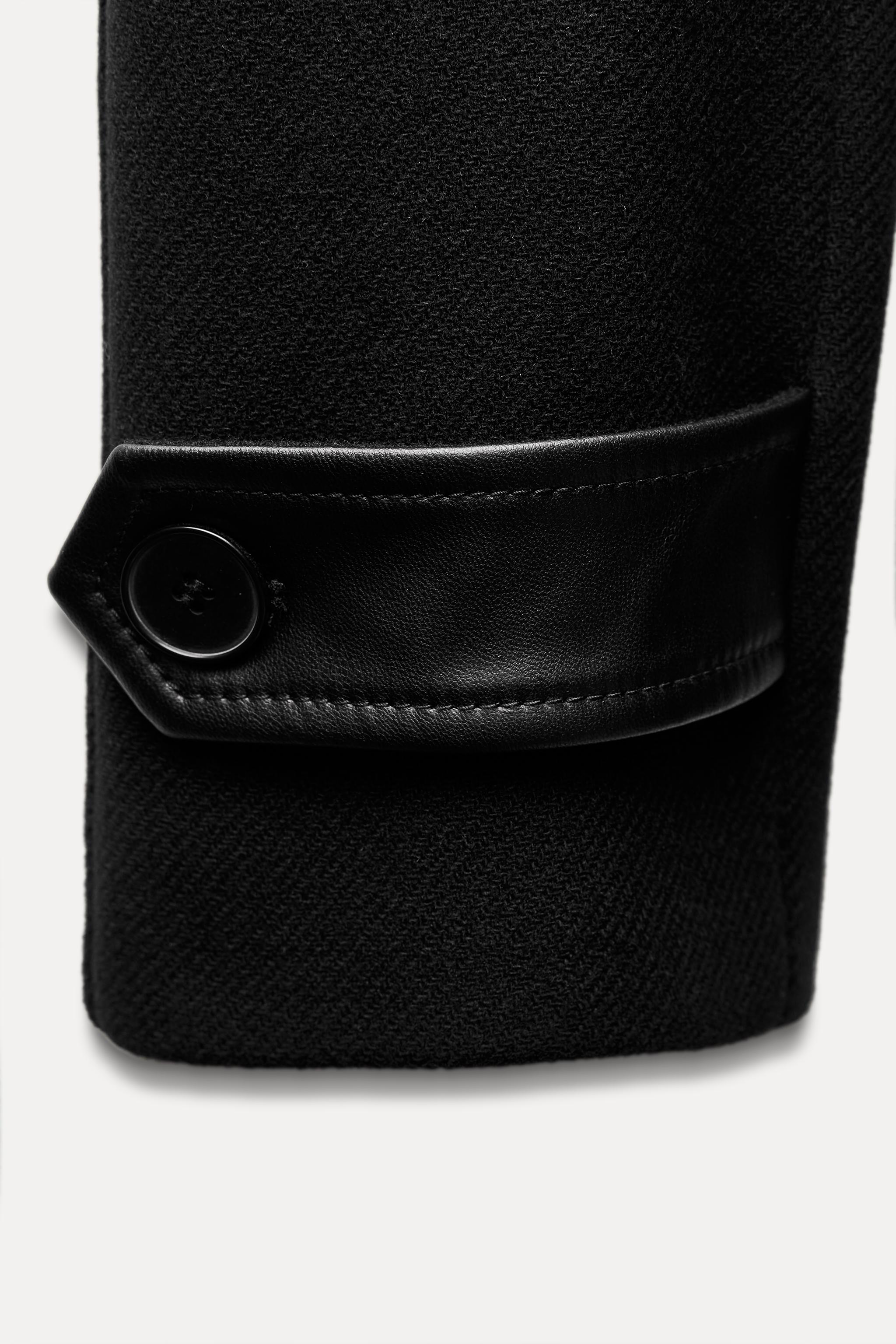 ZW COLLECTION MANTECOウール混紡コート - ブラック | ZARA