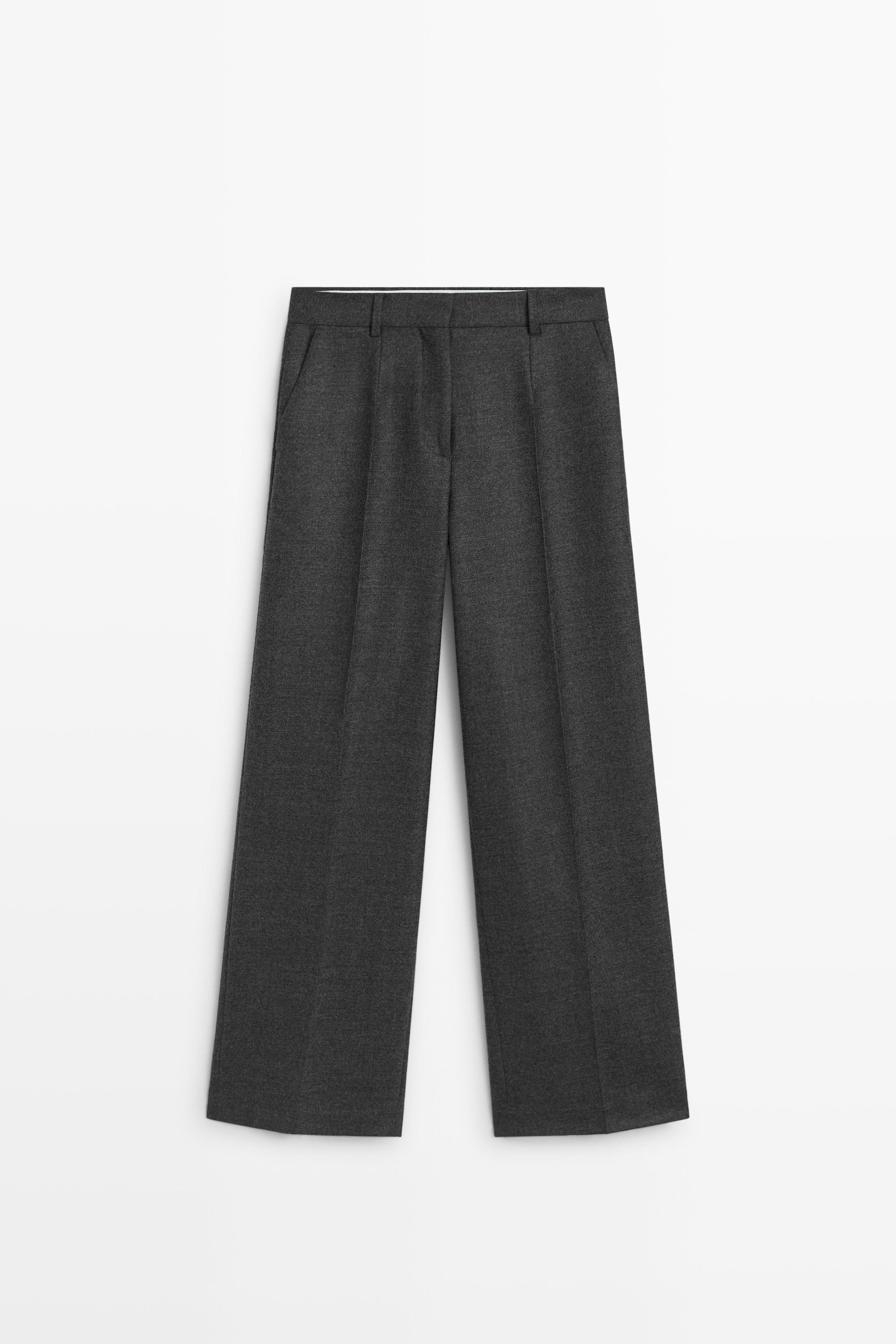 Pantalon de costume en flanelle 100 % laine