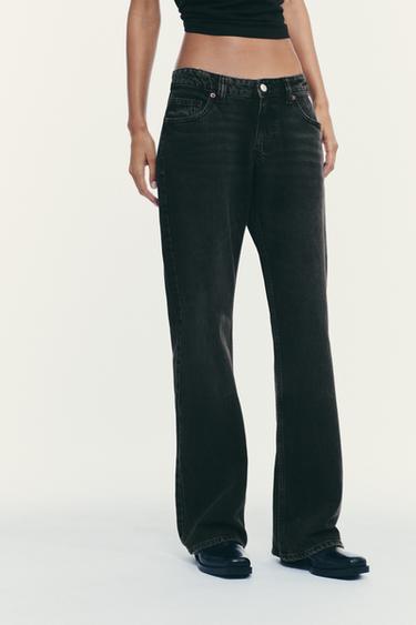 TRF WIDE-LEG LOW-RISE JEANS - Black by Zara - Image 2
