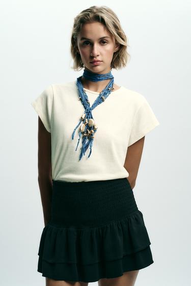 BERMUDA TAILLE HAUTE AVEC VOLANTS - Noir de Zara - Image 1