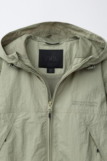 WATER-REPELLENT HOODED RAINCOAT - Greenish by Zara - Image 2