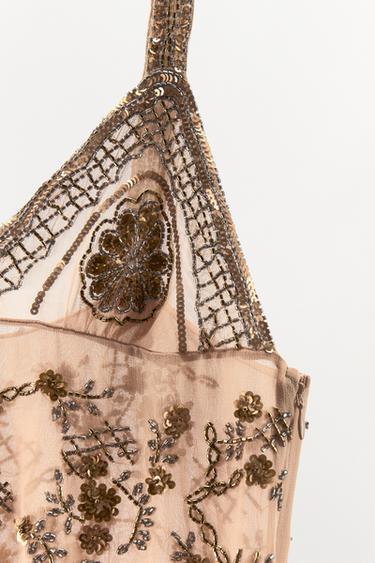ROBE BRODÉE À DÉTAILS FANTAISIE - Pêche de Zara - Image 7