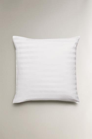 STRIPED SATEEN PILLOWCASE (500 THREAD COUNT) - White by Zara - Image 1