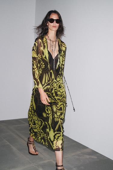 ZW COLLECTION PRINTED TUNIC DRESS - Yellow by Zara - Image 0