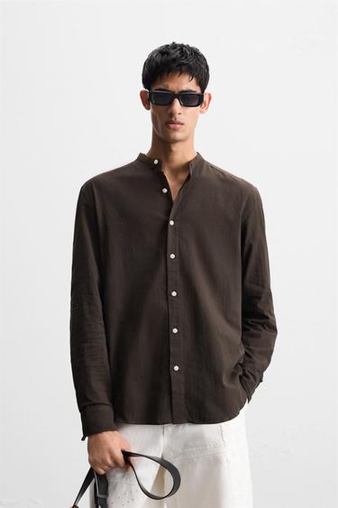 CREASED-EFFECT SHIRT - Brown by Zara