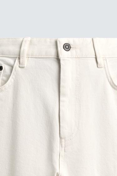PANTALON STRAIGHT FIT TAILLE BASSE - Blanc cassé de Zara - Image 8