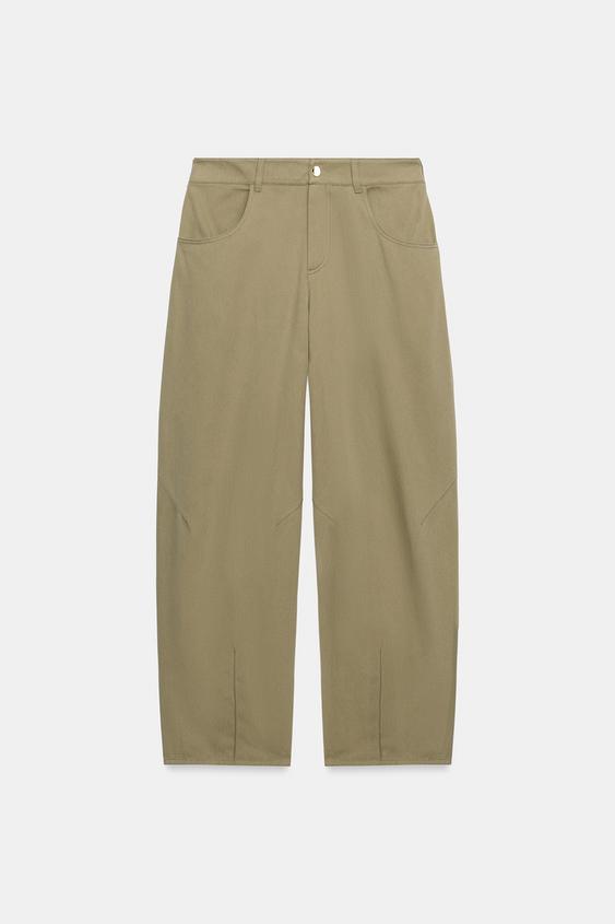 BALLOON TROUSERS WITH POCKETS - Khaki by Zara - Image 0