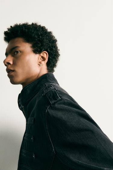 VESTE COURTE À PATTES D'ÉPAULE - Charbon de Zara - Image 7