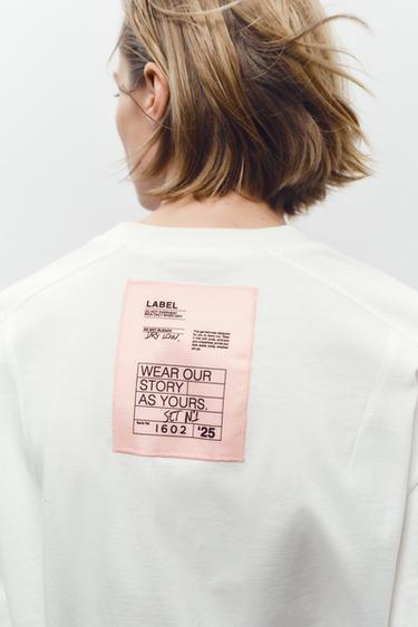 HAUT À ÉTIQUETTE - Blanc cassé de Zara - Image 3