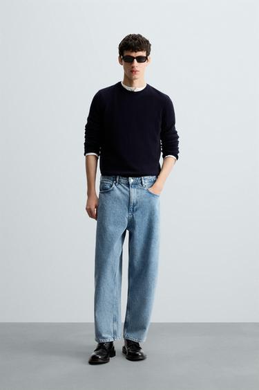 Zara TAPERED WIDE FIT JEANS - Mid-blue - Image 0