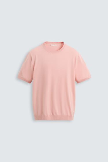 CAMISETA PUNTO - Rosa da Zara