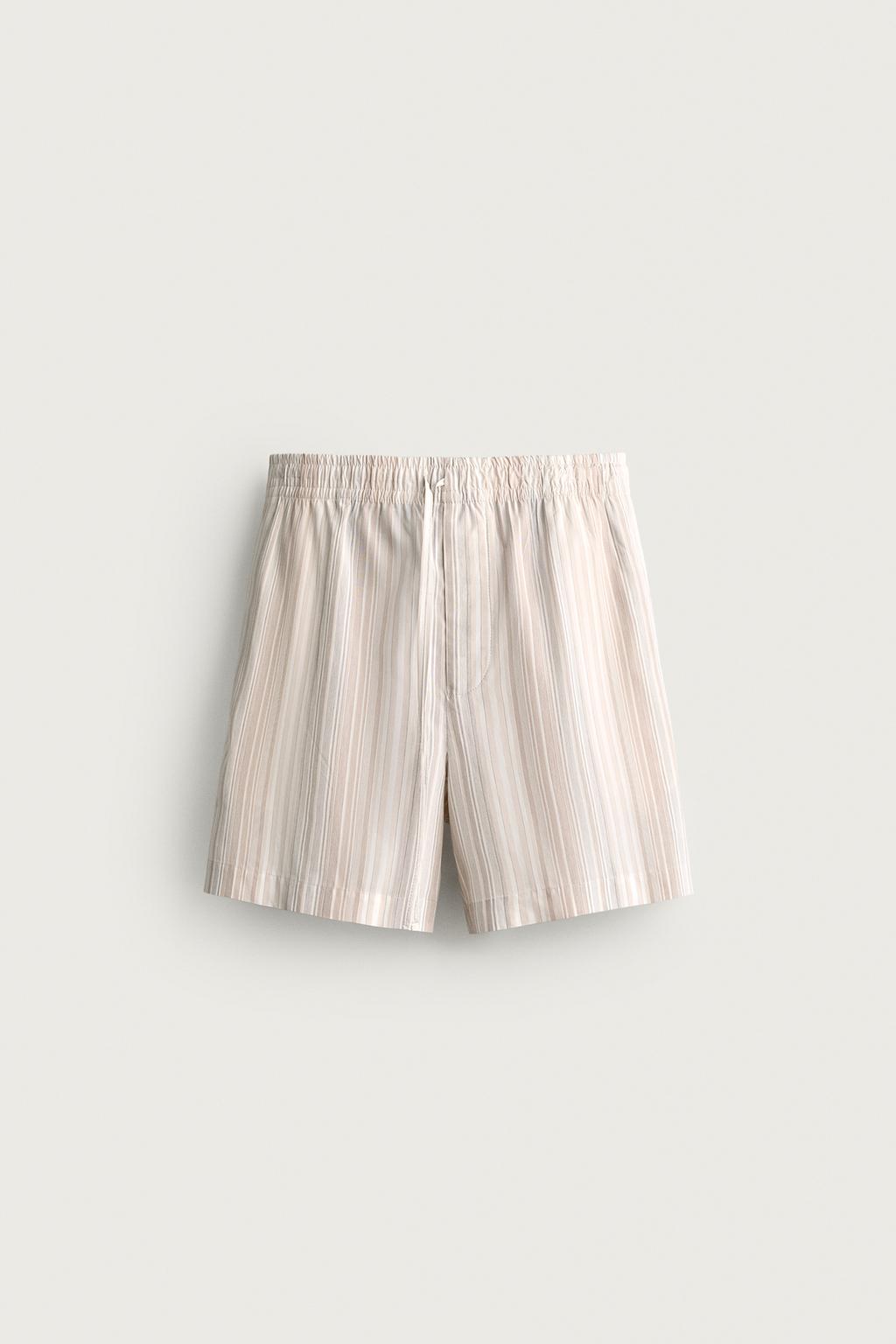STRIPED RELAXED FIT BERMUDA SHORTS
