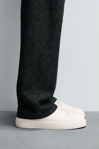 CHUNKY LEATHER TRAINERS - White by Zara - Image 0