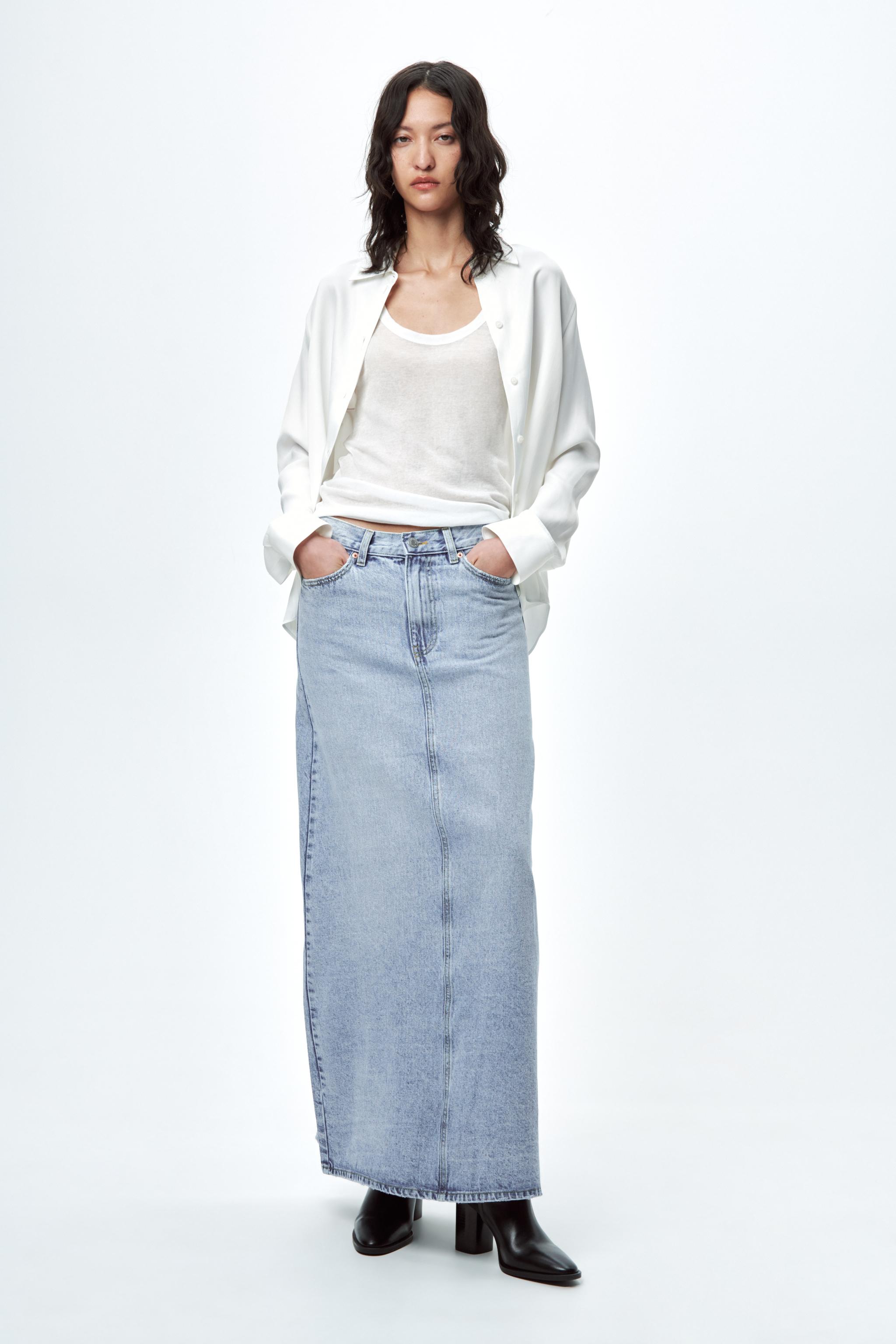 Long denim hotsell skirt south africa