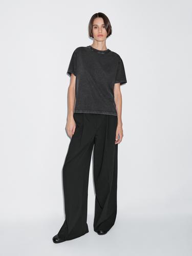 Zara Distressed oversize T-shirt - Anthracite grey - Image 0