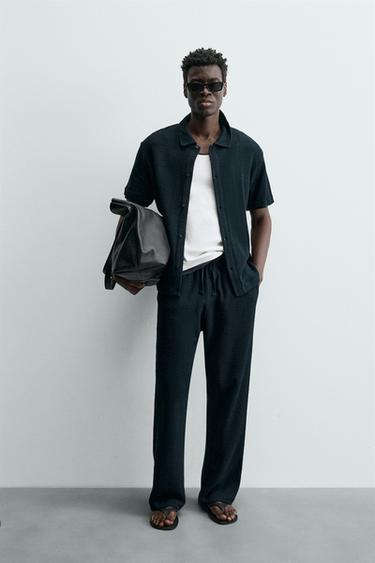 CAMISA RELAXED FIT ESTRUCTURA - Marino de Zara - Imagen 0