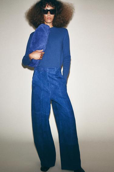 CASHMERE AND WOOL BASIC SWEATER - Bluish by Zara