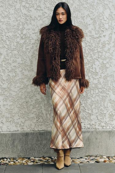 DOUBLE-FACED FAUX FUR JACKET - Brown by Zara