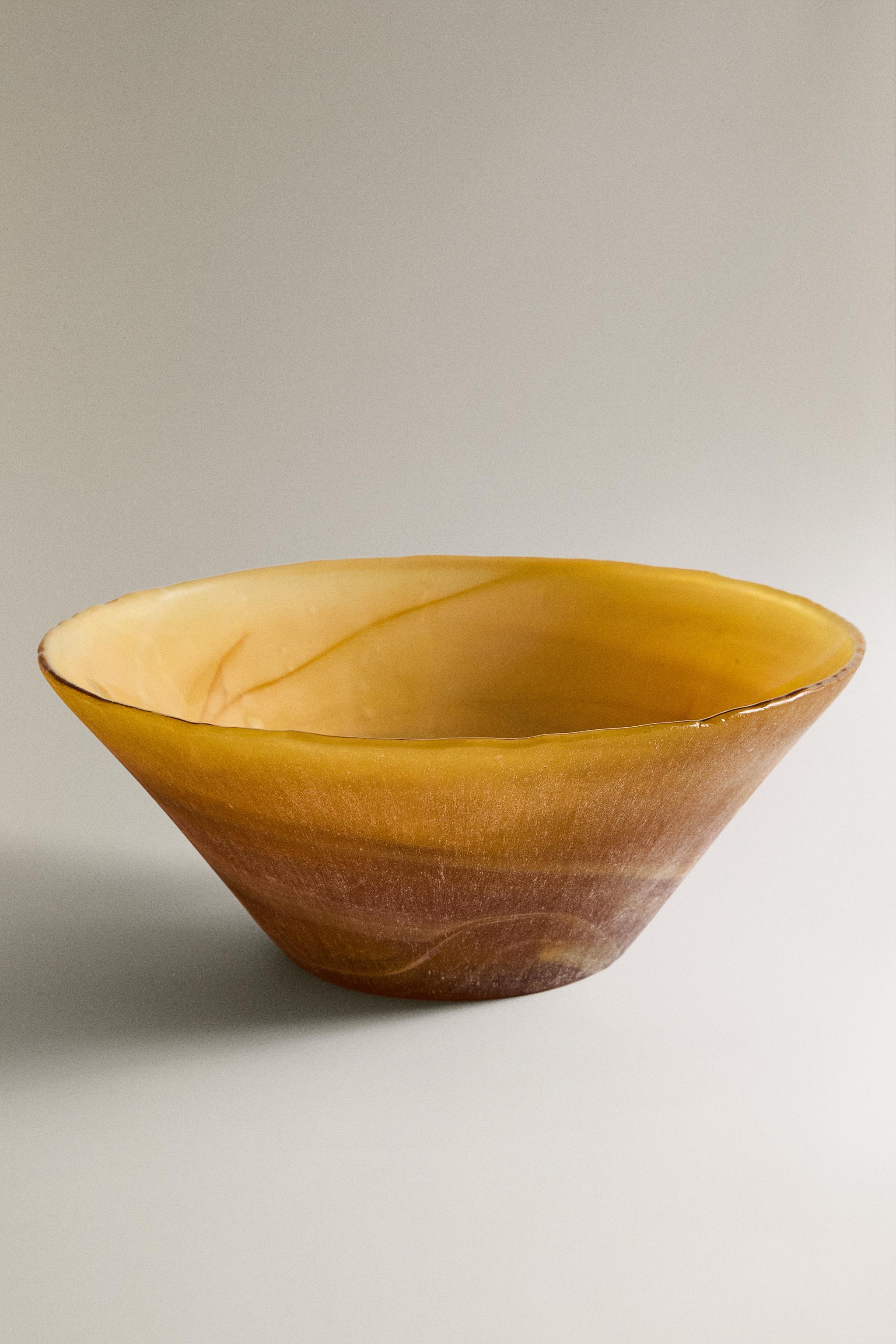CONTRAST GLASS SERVING DISH - Caramel | ZARA United States