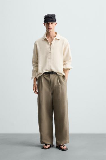 CAMISA POLO COM ESTRUTURA - Creme da Zara - Imagem 0