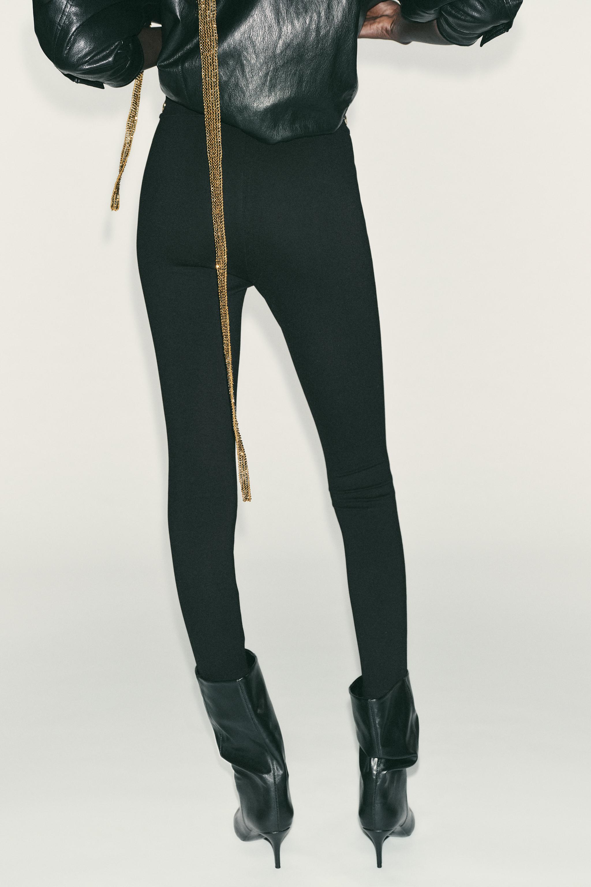 ゴールドボタンレギンス - ブラック | ZARA Japan / 日本