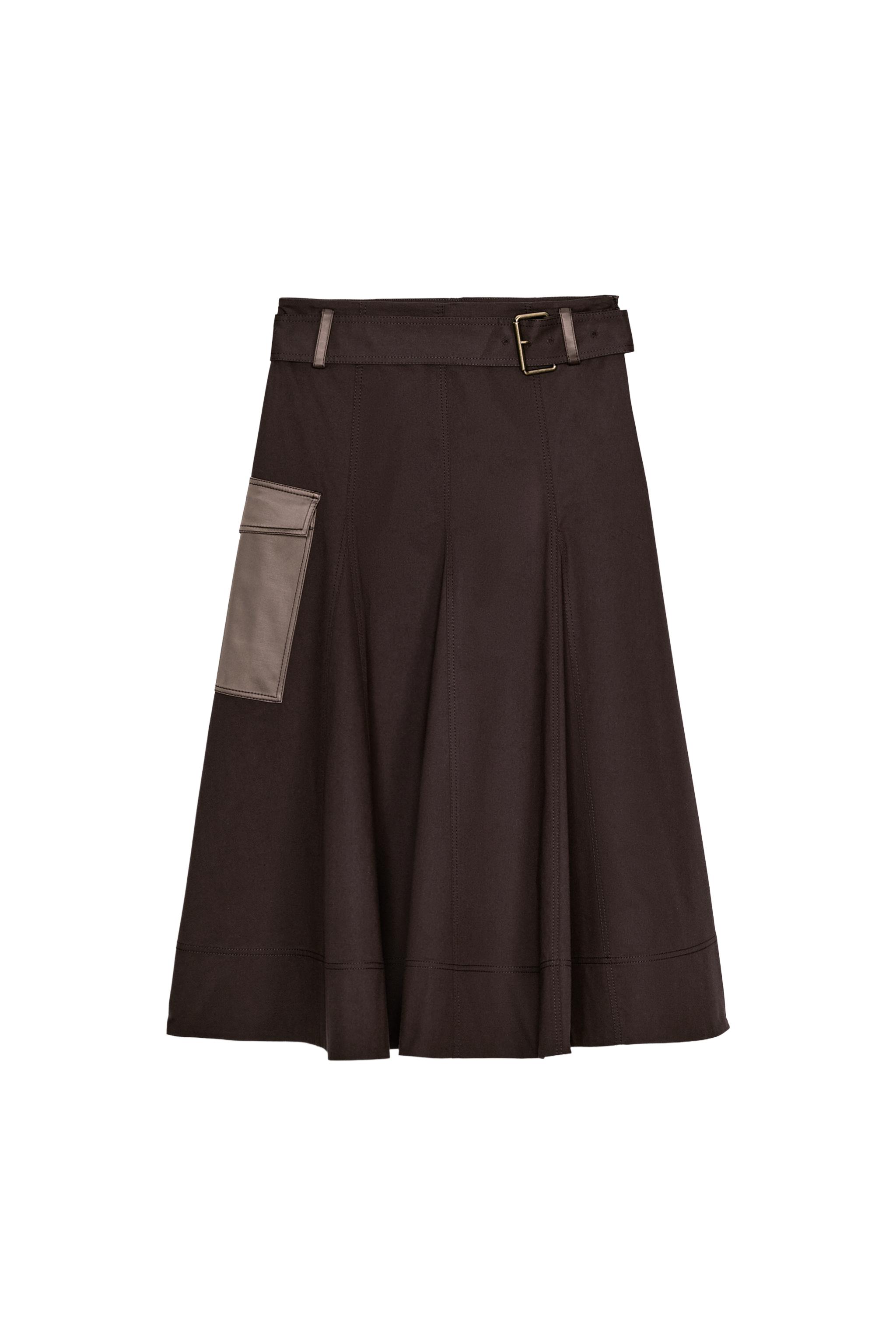 BELTED CARGO MIDI SKIRT - Brown | ZARA United States display picture 1