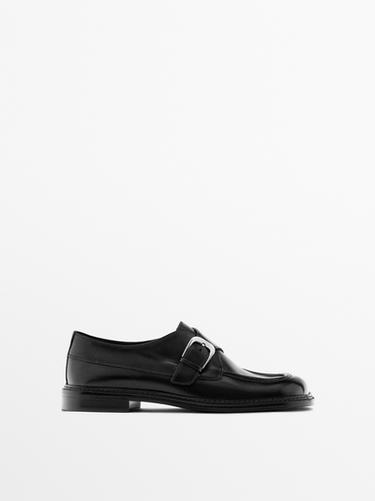 Blucher piel con hebilla - Negro de Zara