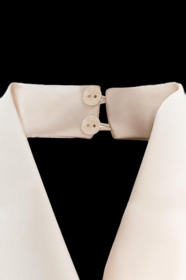 Zara SATIN EFFECT HALTER TOP - Soft gold