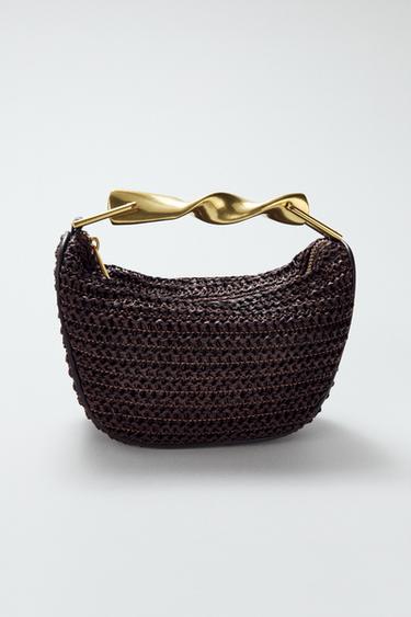 MINI BAG WITH METAL HANDLE - Chocolate by Zara