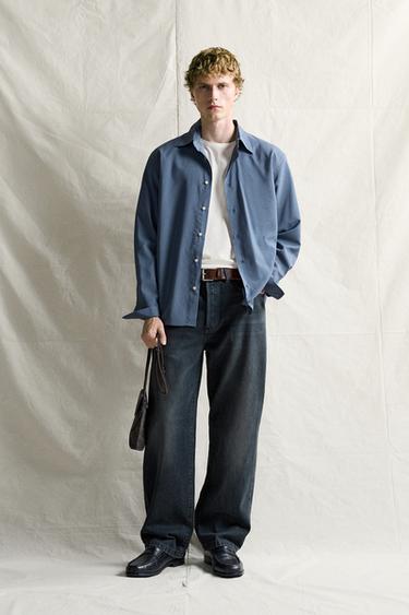 RELAXED FIT FLOWING SHIRT - Light indigo by Zara - Image 0