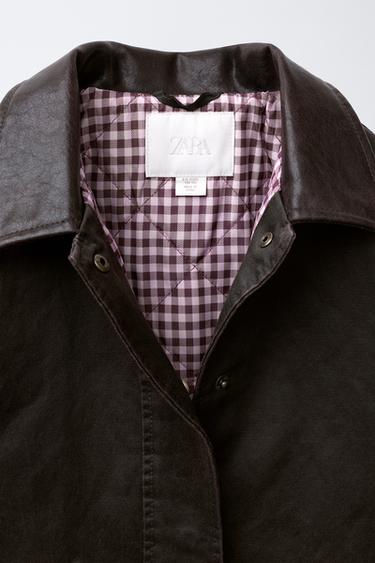 VESTE HUILÉE COL EN MATIÈRE SYNTHÉTIQUE - Marron de Zara - Image 6
