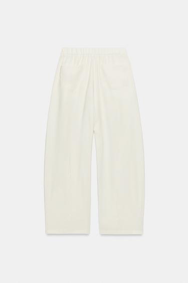 FLOWING PLEATED TROUSERS - Ecru by Zara - Image 7