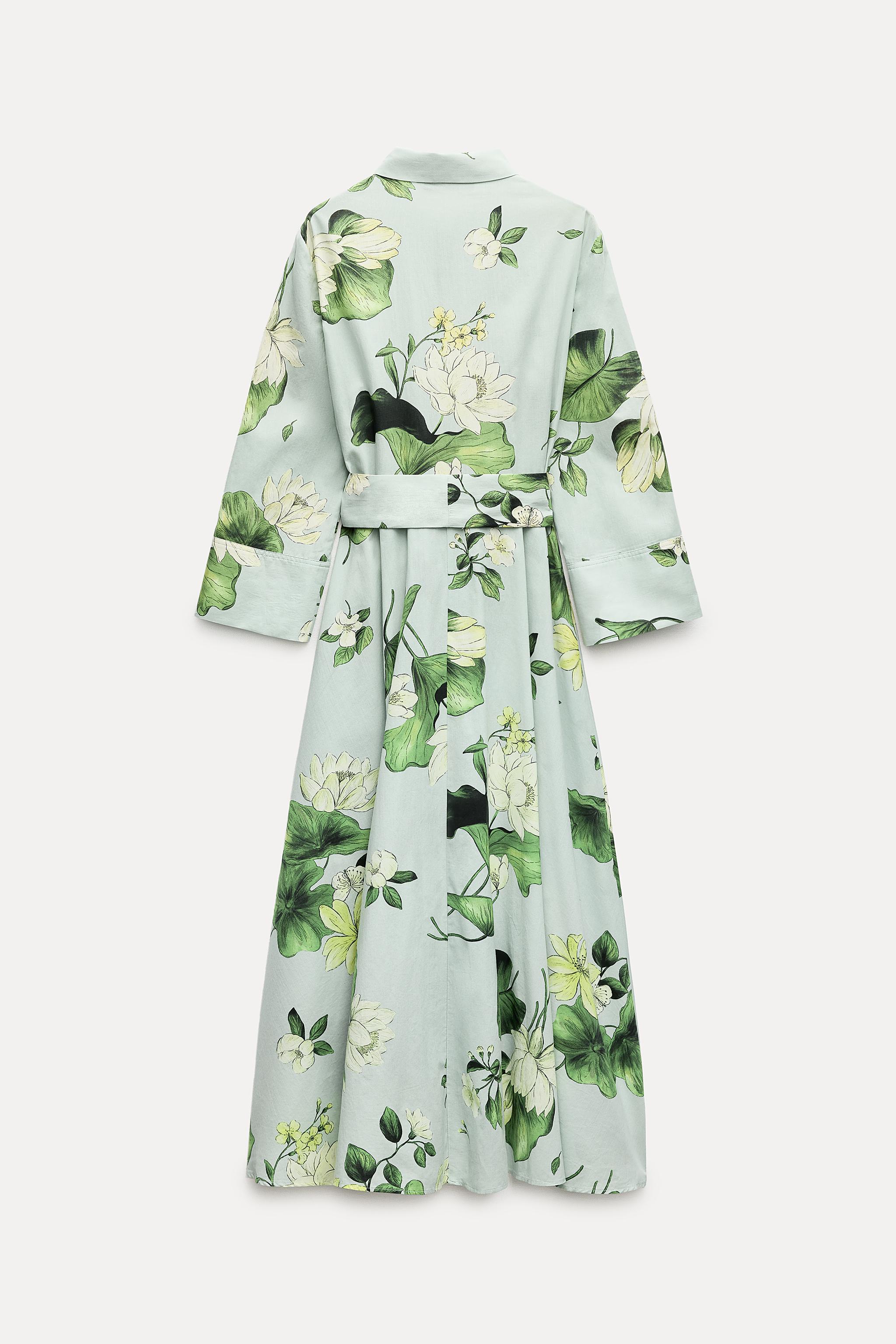 Floral Kimono Dress Kimono Verde De Zara Vestido Kimono Zara De