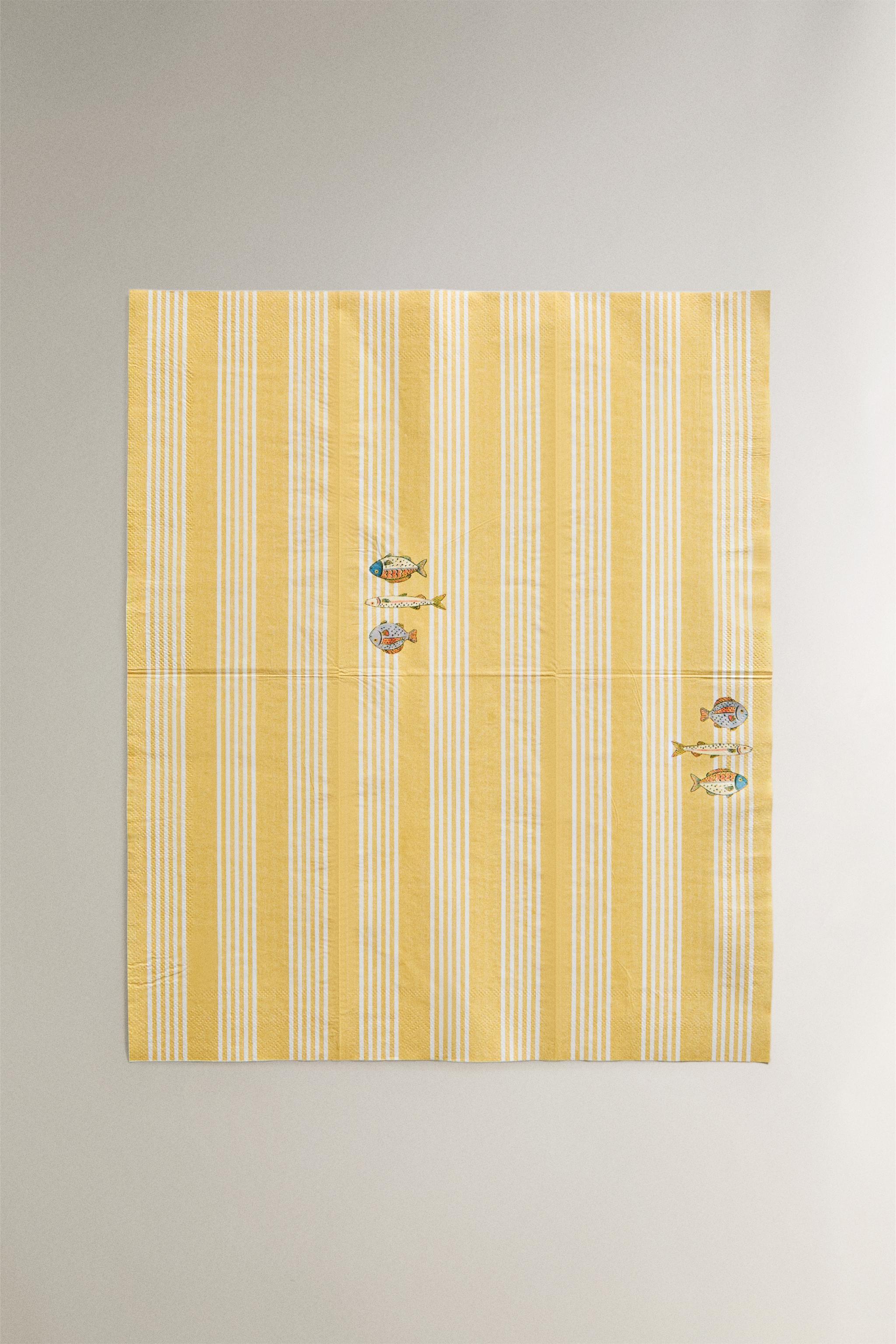 LOT DE 30 SERVIETTES DE TABLE EN PAPIER MOTIF POISSONS