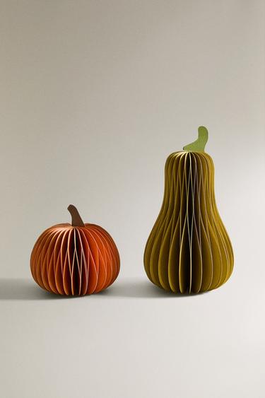 PACK OF PAPER PUMPKIN DECORATIONS (PACK OF 2) - Brown by Zara
