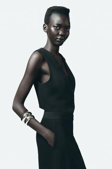 GILET DE TAILLEUR COURT - Noir de Zara - Image 3