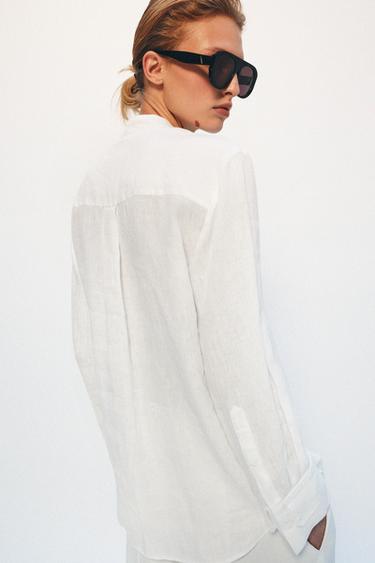 CHEMISE BRANDENBOURGS 100% LIN ZW COLLECTION - Blanc de Zara - Image 2