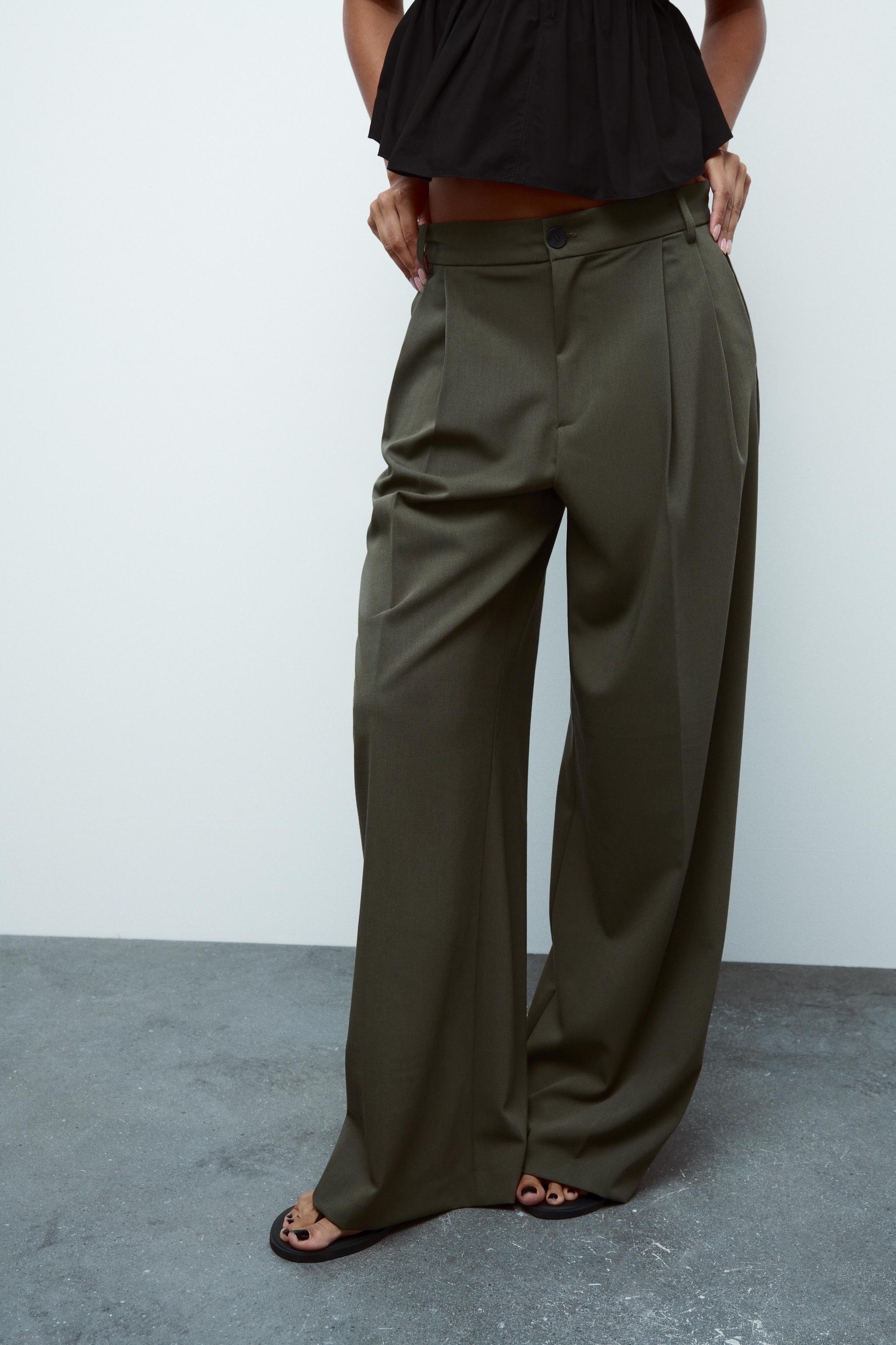 Pantalon pliegues fashion zara