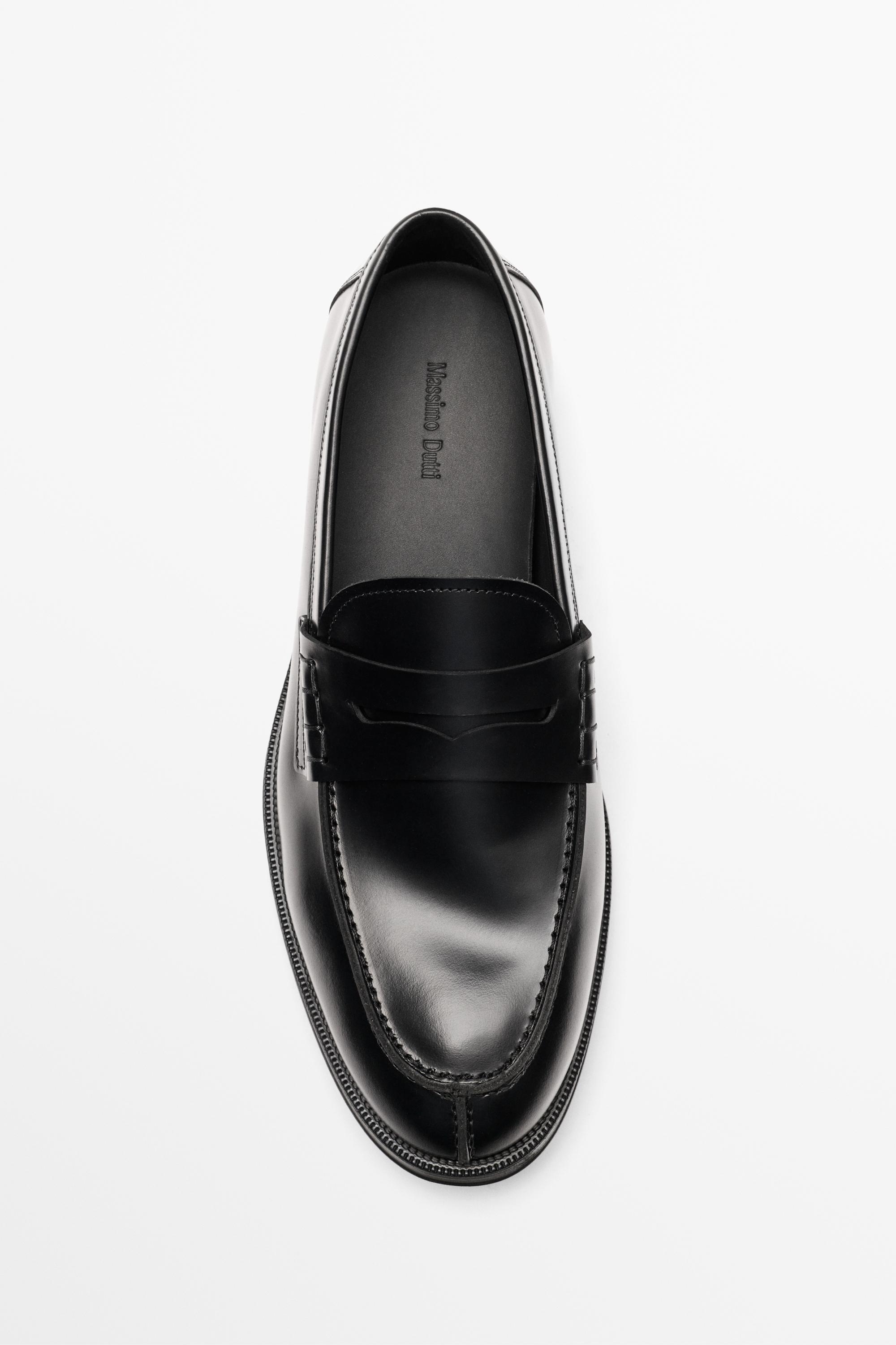 Leather penny loafer