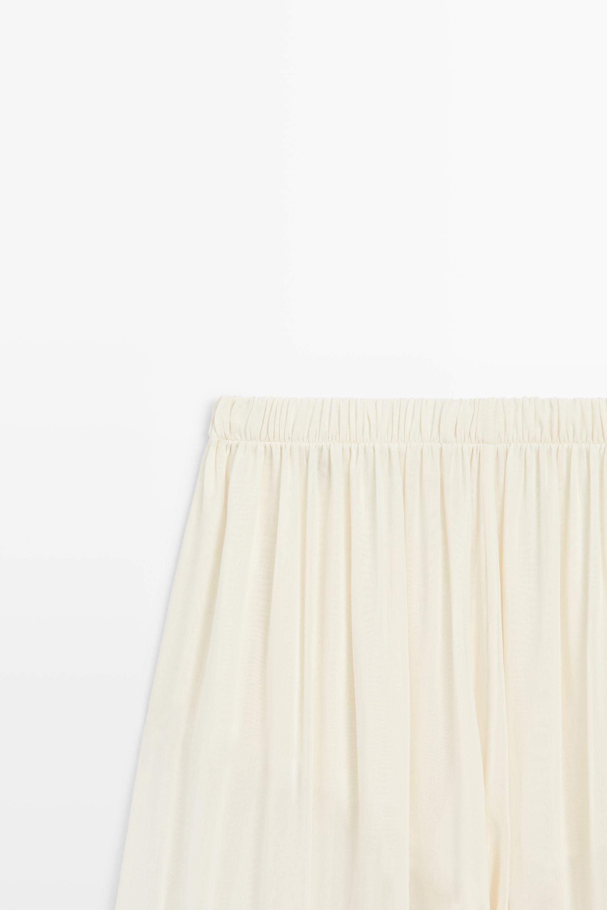 Semi-sheer flowing wide-leg pants